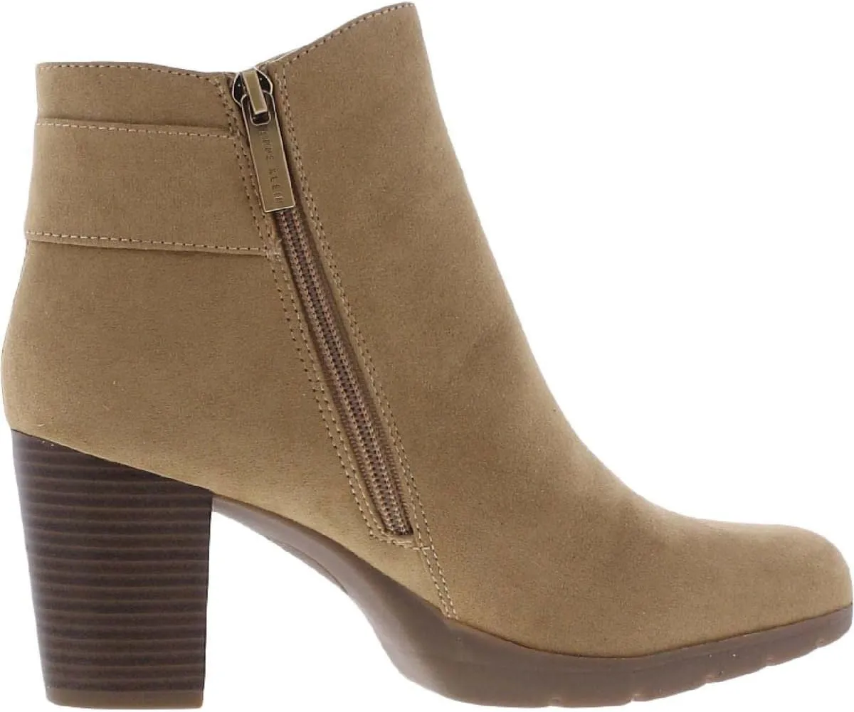 Anne Klein Womens Faux Suede Embellished Ankle Boots