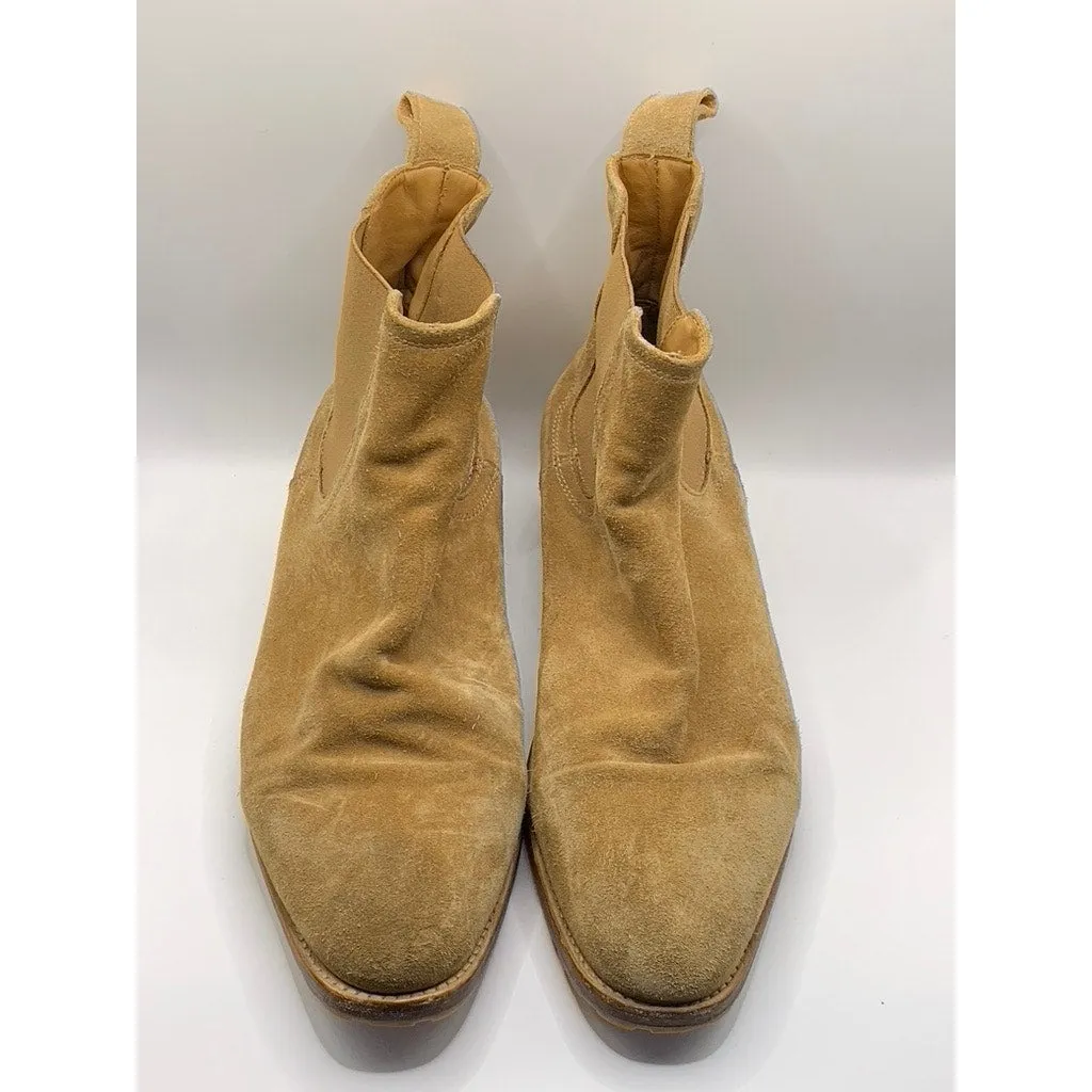 ARDENT Men's Sand Tan Suede Chelsea Pull On Ankle Classic Boots SZ UK 9 US 9.5