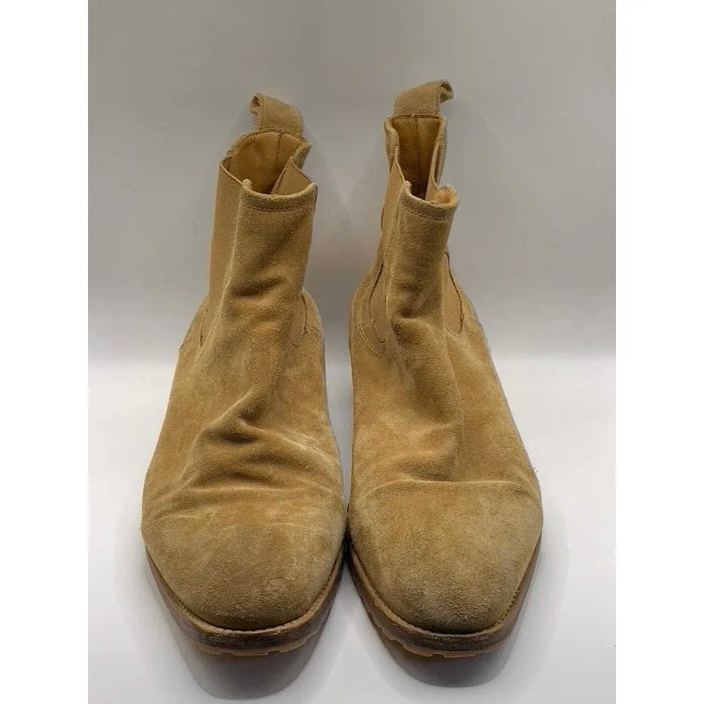 ARDENT Men's Sand Tan Suede Chelsea Pull On Ankle Classic Boots SZ UK 9 US 9.5