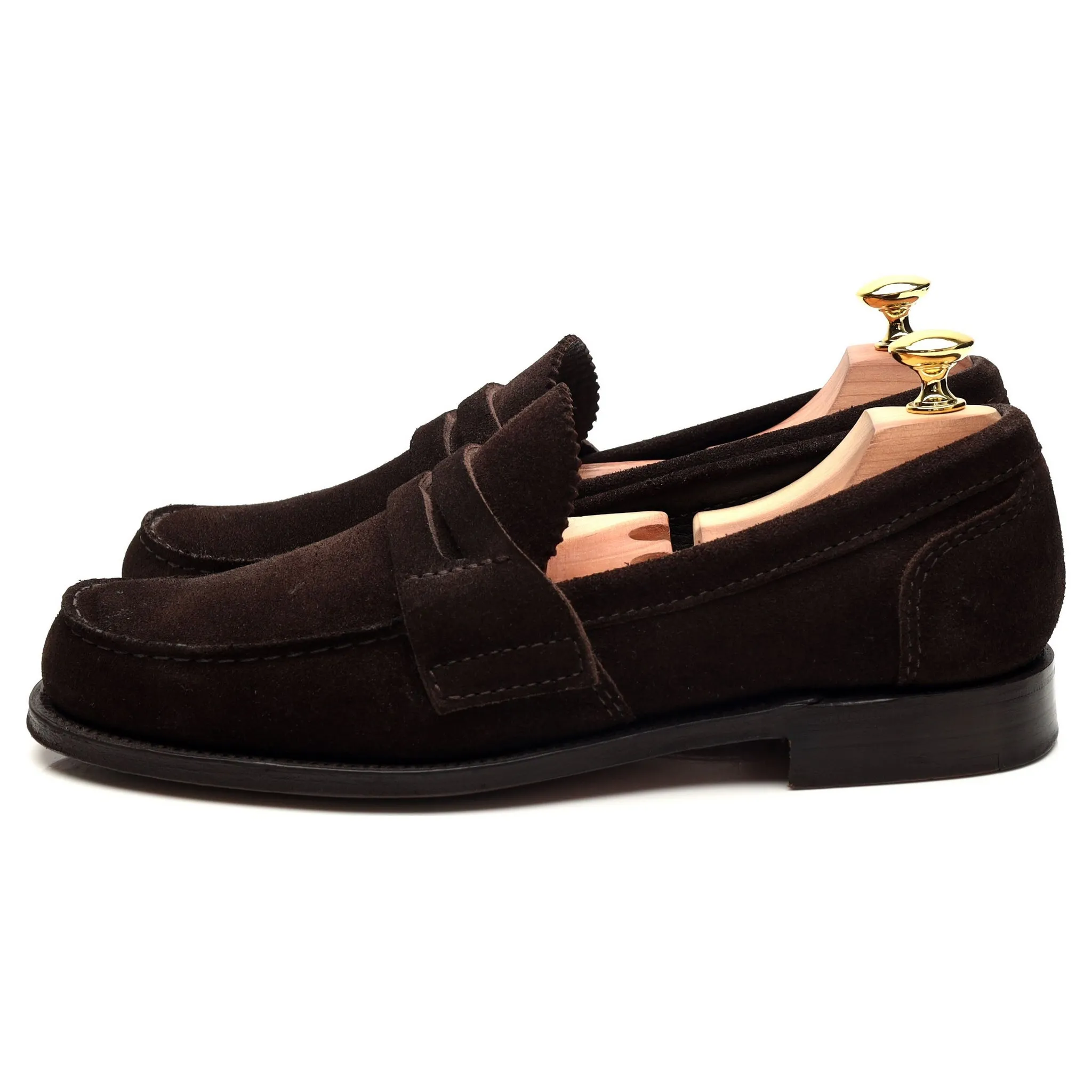 'Arena' Dark Brown Suede Loafers UK 7 G