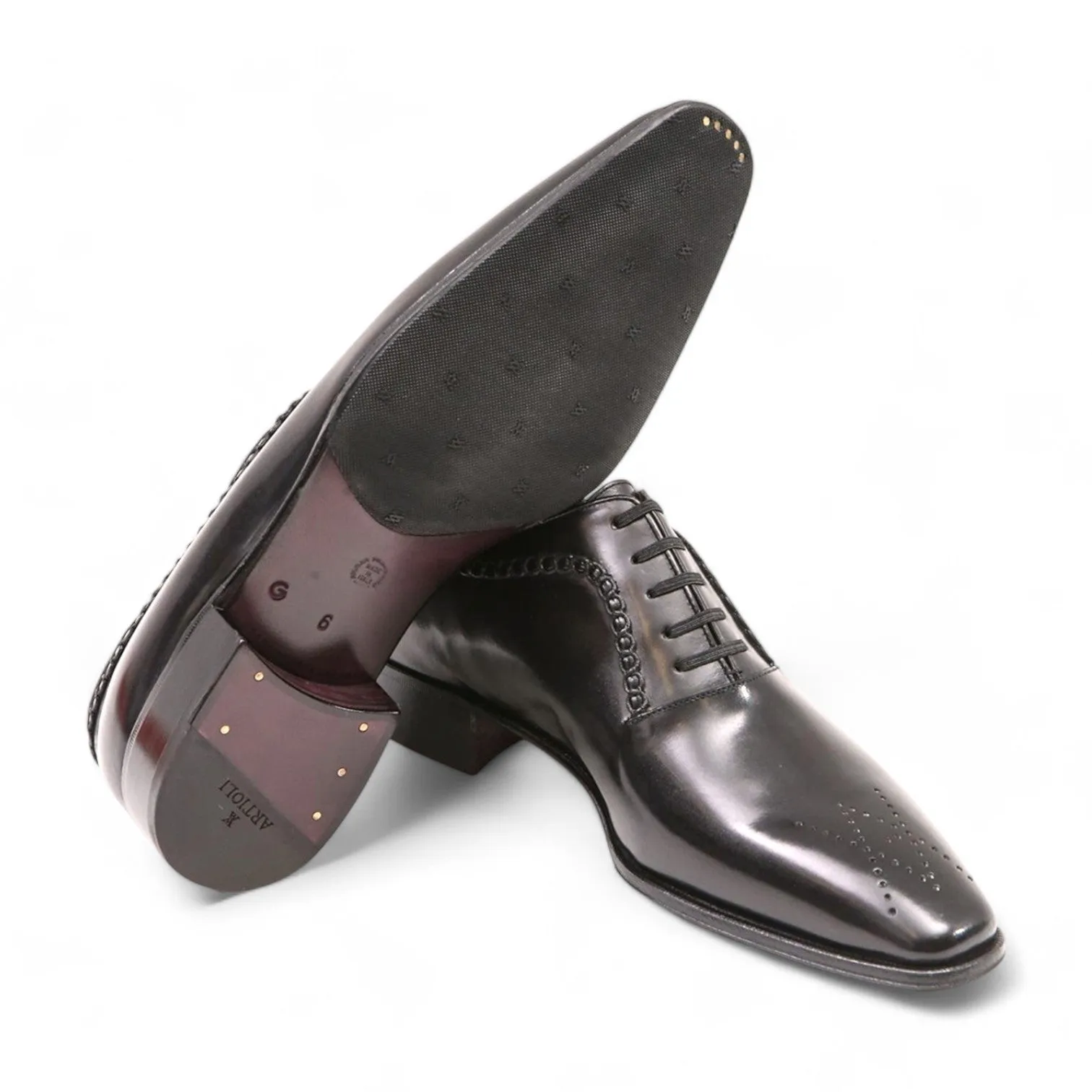 Artioli Gerardo Men's Shoes Buffered Calf-Skin Leather Whole Cut Oxfords (ART1068)
