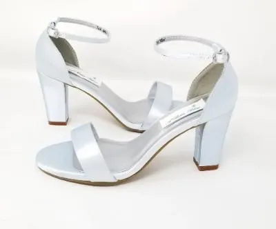 Baby Blue Wedding Shoes with Block Heel