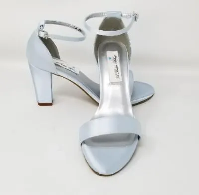 Baby Blue Wedding Shoes with Block Heel