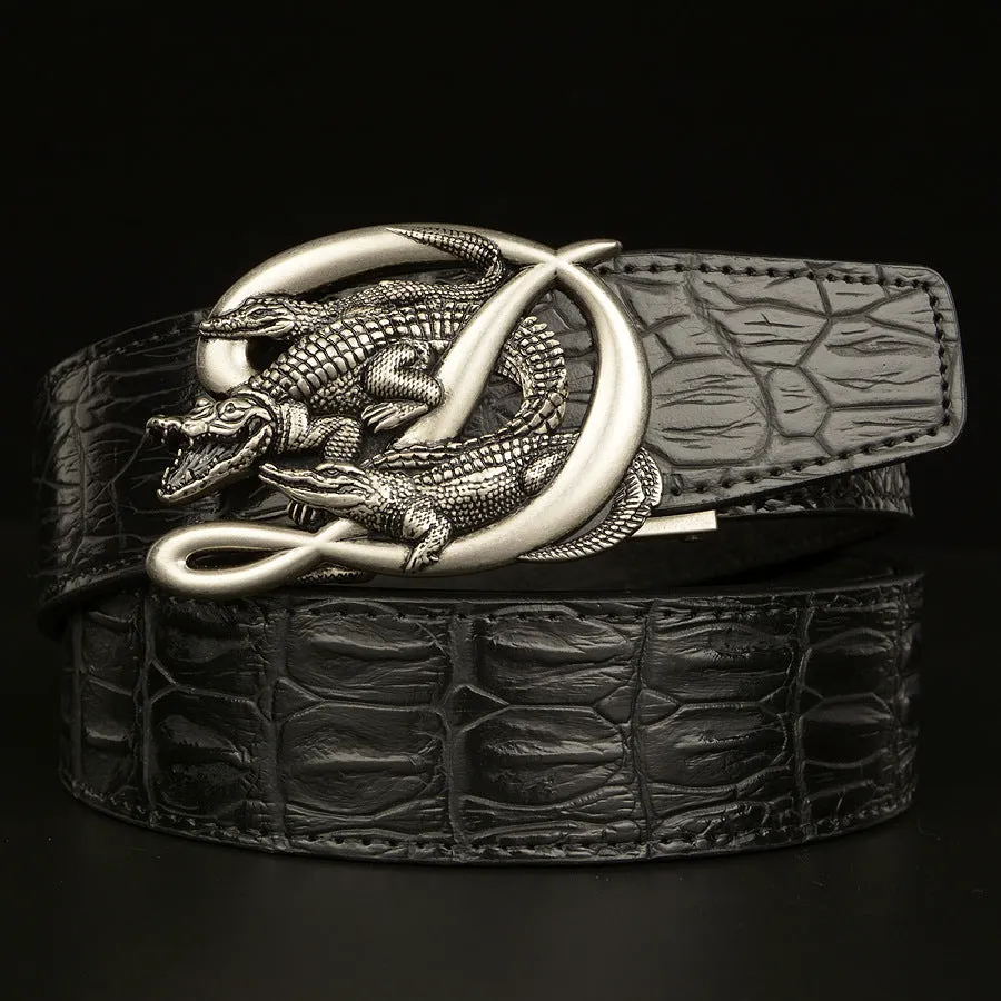 Belt Crocodile Buckle Men Belt Real Cowhide Automatic Buckle Casual