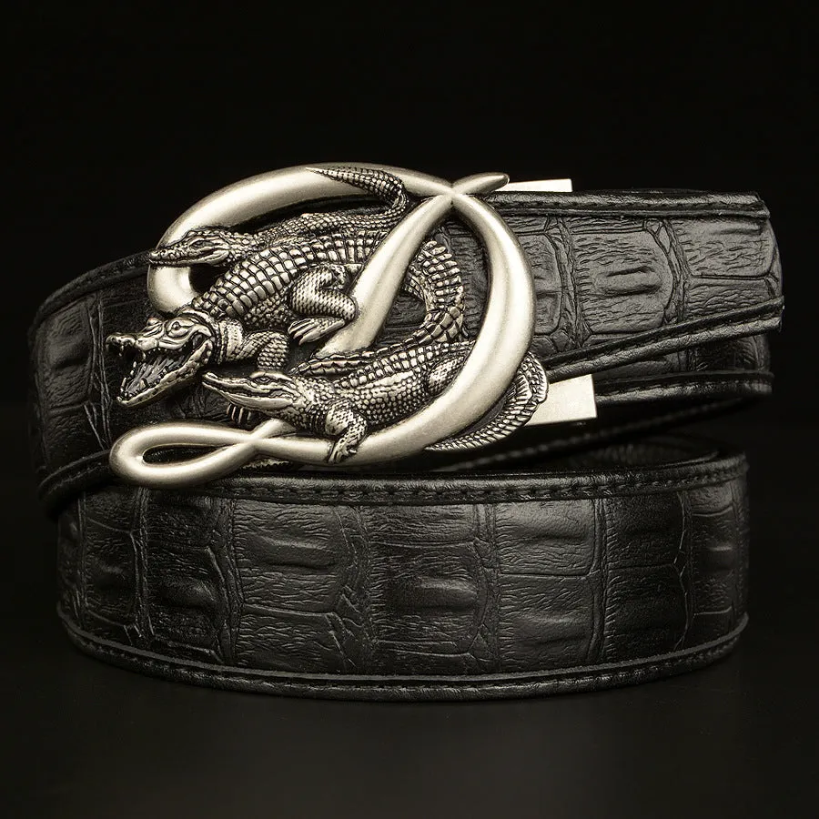 Belt Crocodile Buckle Men Belt Real Cowhide Automatic Buckle Casual
