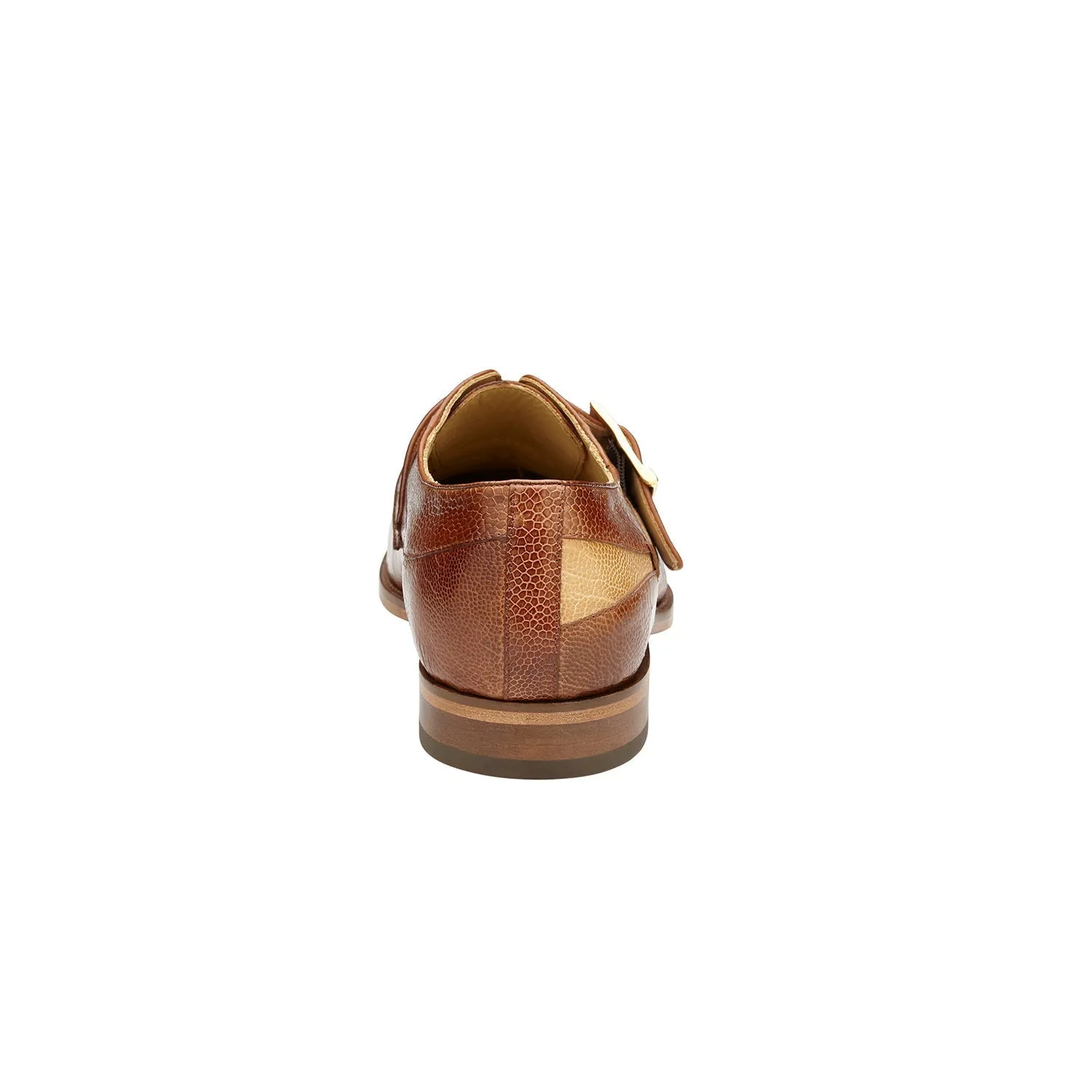Belvedere Marte R810 Men's Shoes Exotic Ostrich Single Monk-Strap (BV3181)
