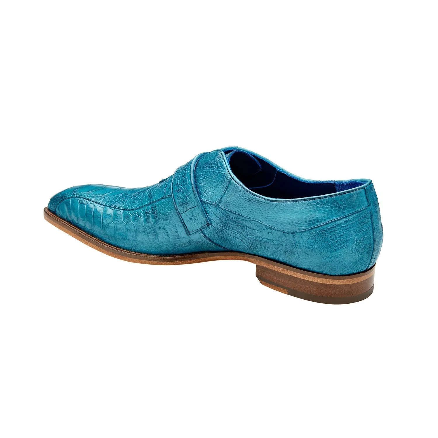Belvedere Marte R810 Men's Shoes Exotic Ostrich Single Monk-Strap (BV3181)