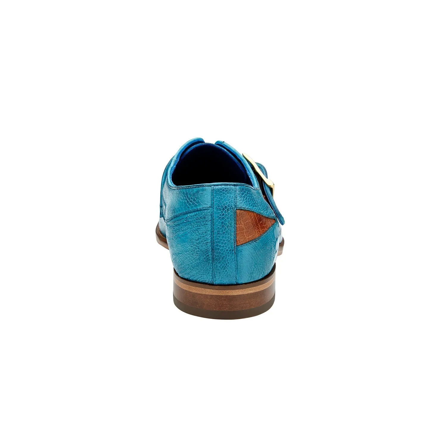 Belvedere Marte R810 Men's Shoes Exotic Ostrich Single Monk-Strap (BV3181)