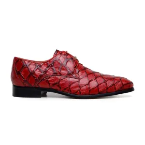 Belvedere Renzo BR01 Men's Shoes Exotic Pirarucu Lace-Up Derby (BV3185)
