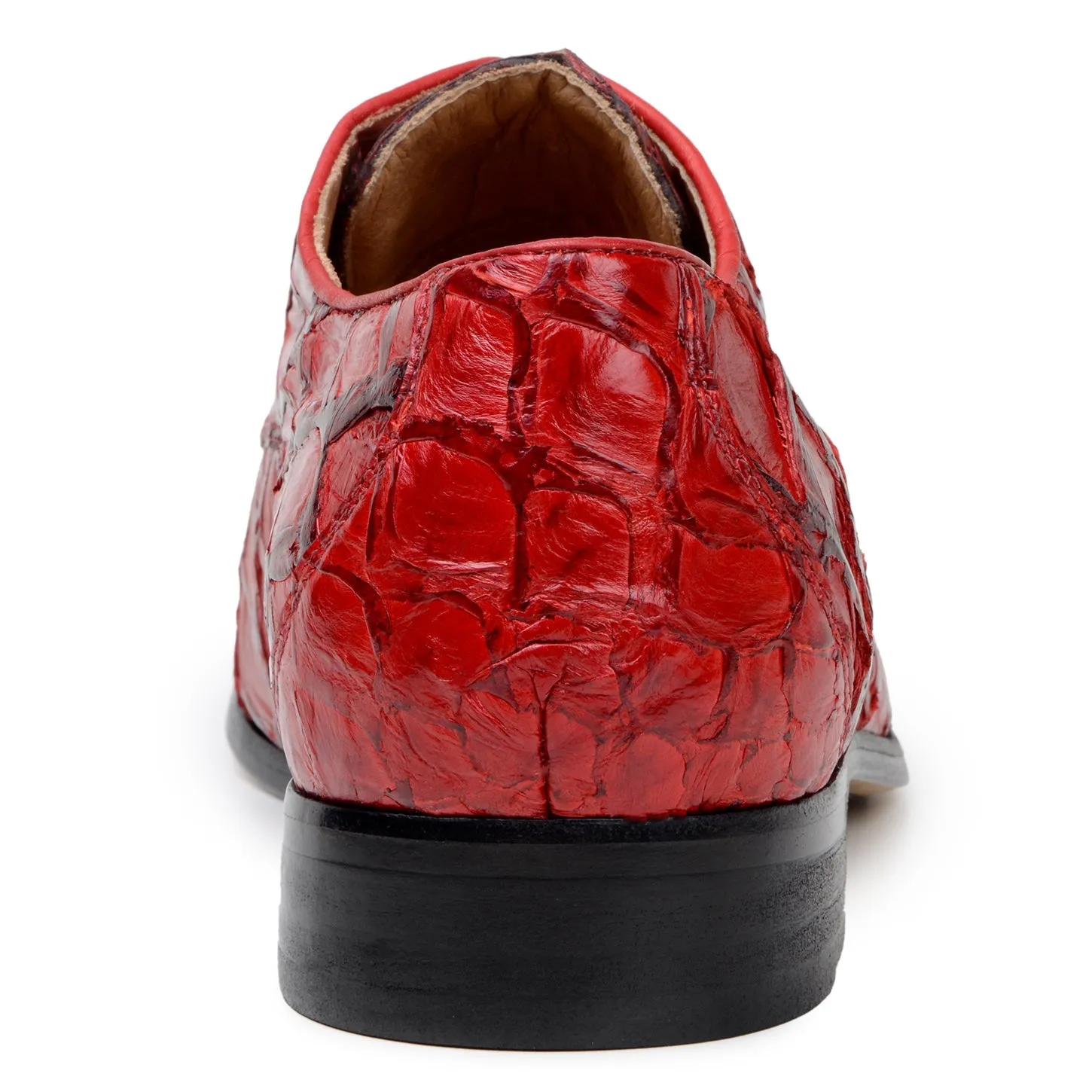 Belvedere Renzo BR01 Men's Shoes Exotic Pirarucu Lace-Up Derby (BV3185)