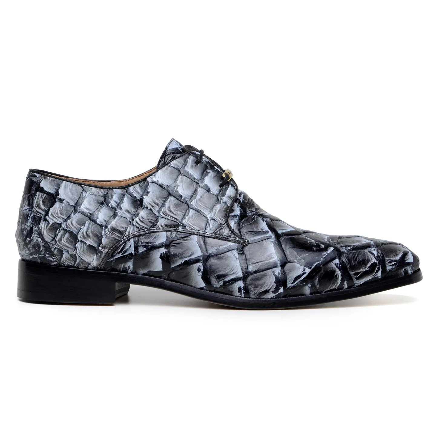 Belvedere Renzo BR01 Men's Shoes Exotic Pirarucu Lace-Up Derby (BV3185)