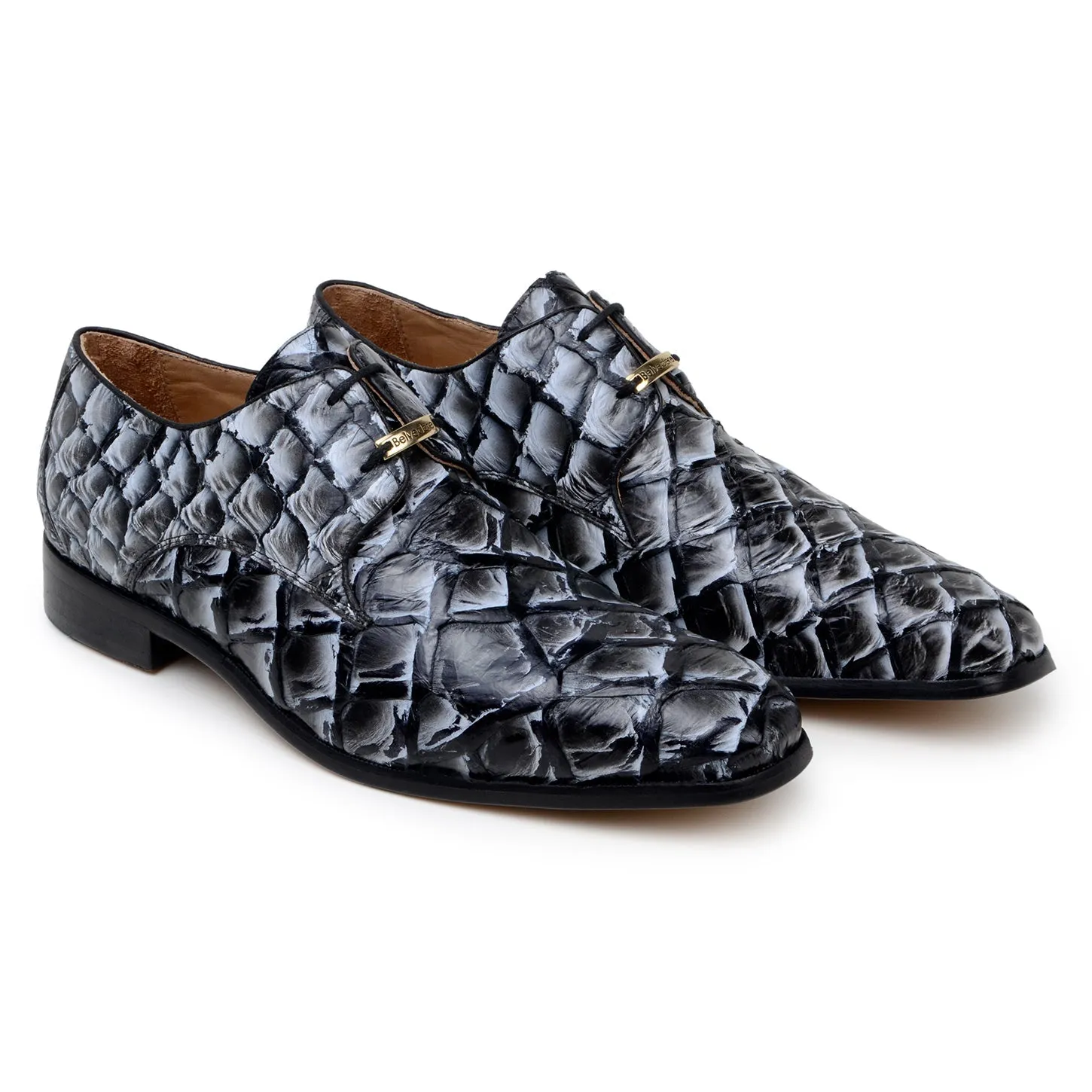 Belvedere Renzo BR01 Men's Shoes Exotic Pirarucu Lace-Up Derby (BV3185)