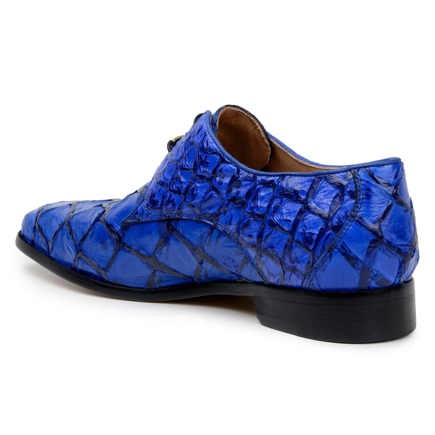 Belvedere Renzo BR01 Men's Shoes Exotic Pirarucu Lace-Up Derby (BV3185)