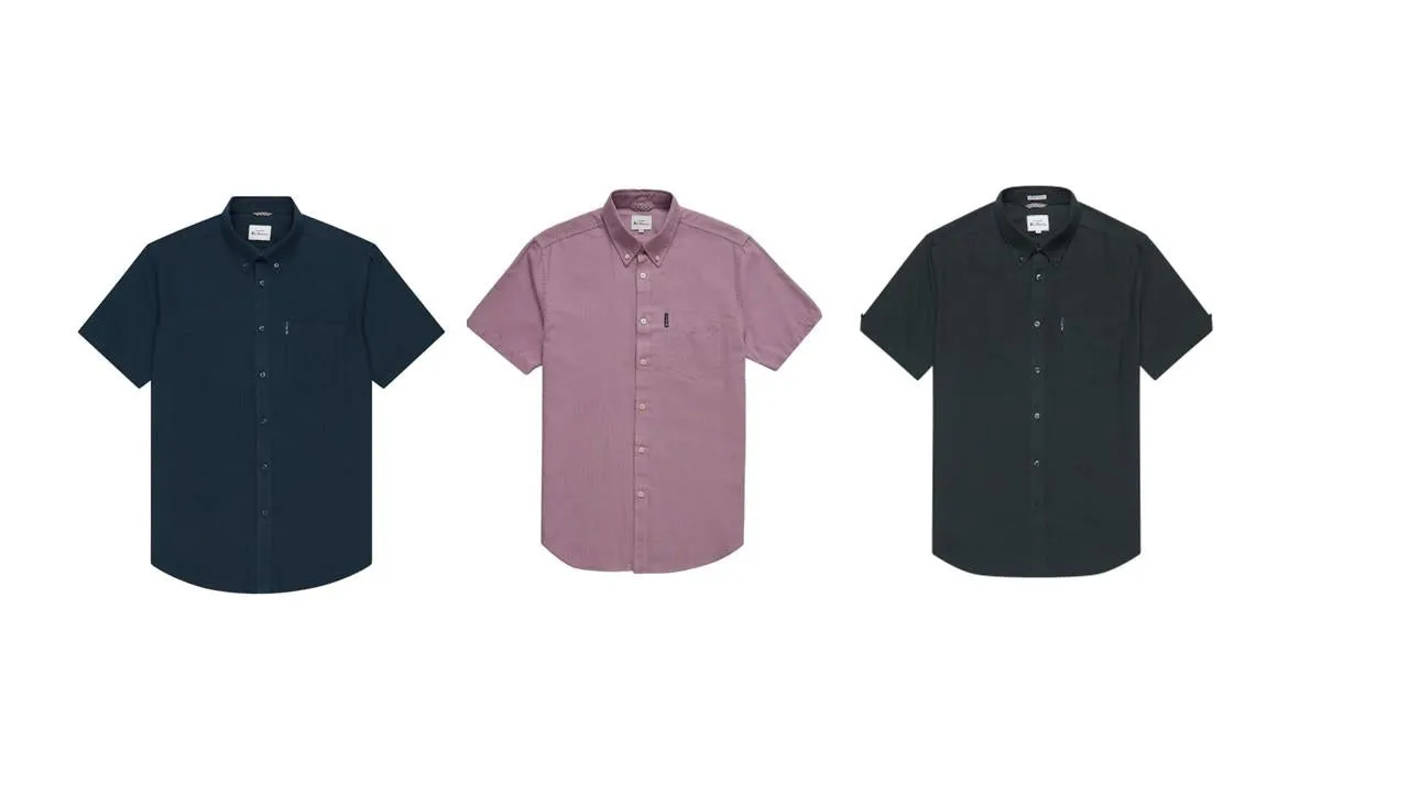 Ben Sherman Men's Regular Fit Short Sleeve Organic Cotton Oxford Shirt (0065095) M-XXL, 5 Colours