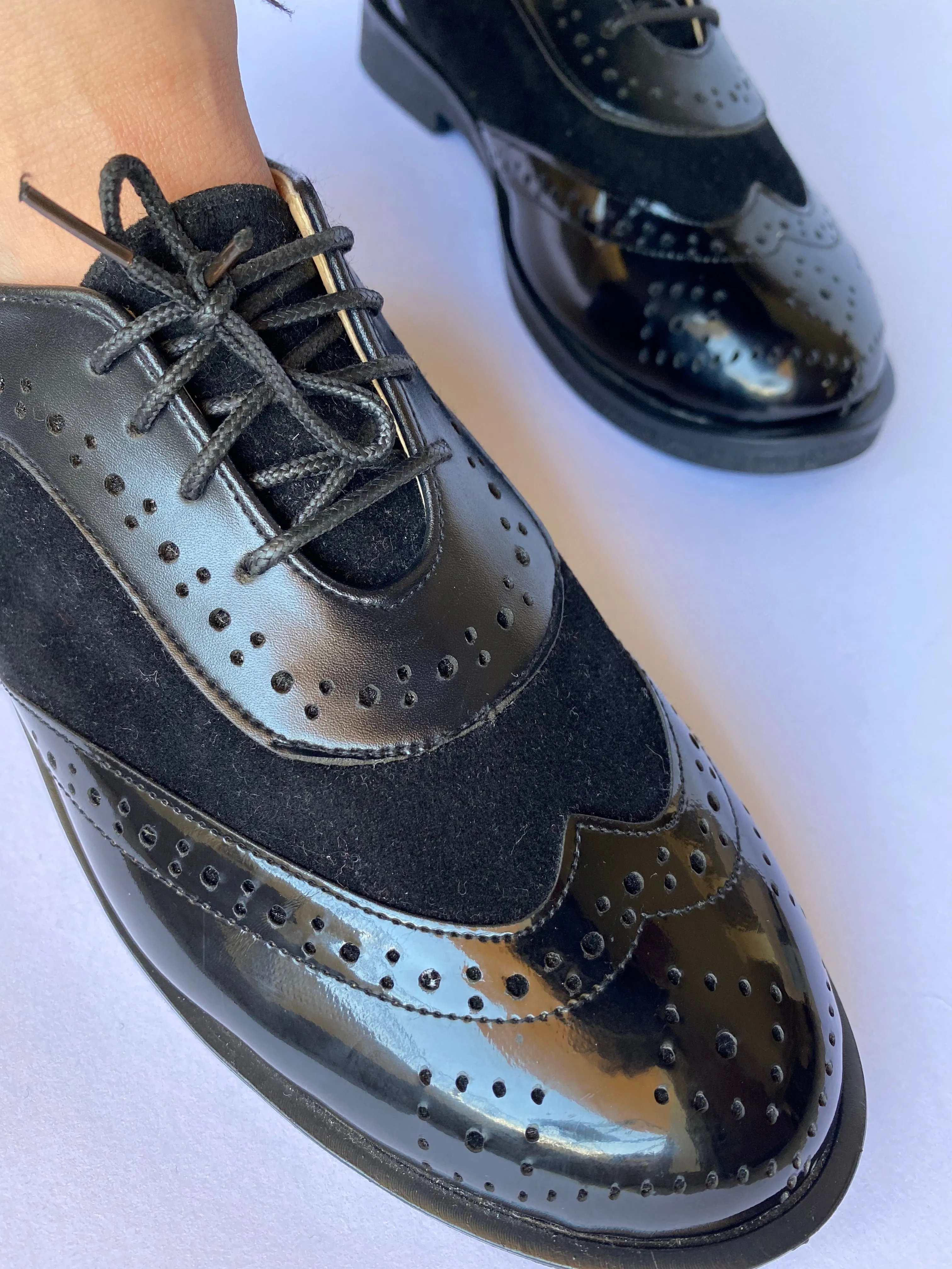 Black Patent Oxford Shoes