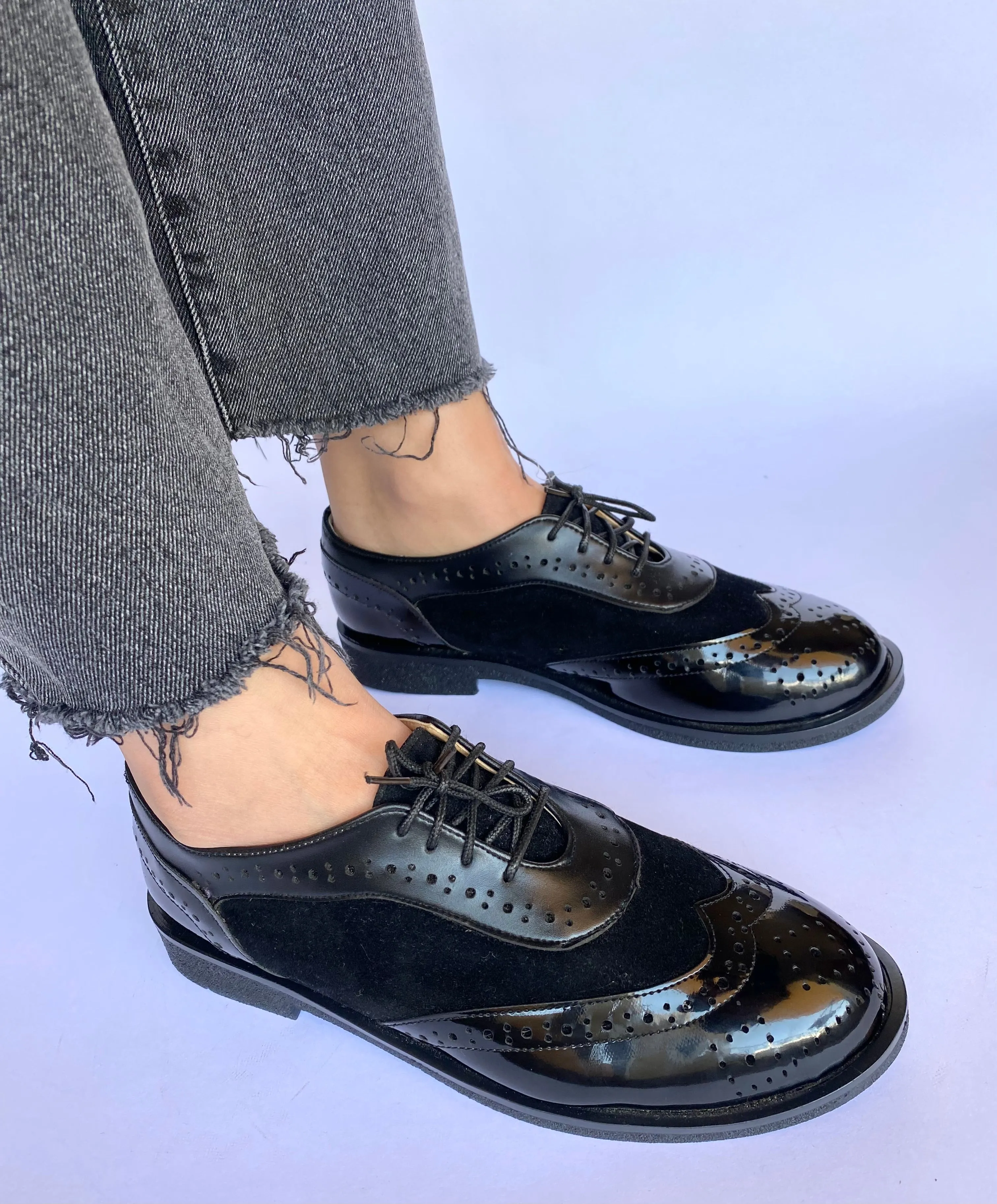 Black Patent Oxford Shoes