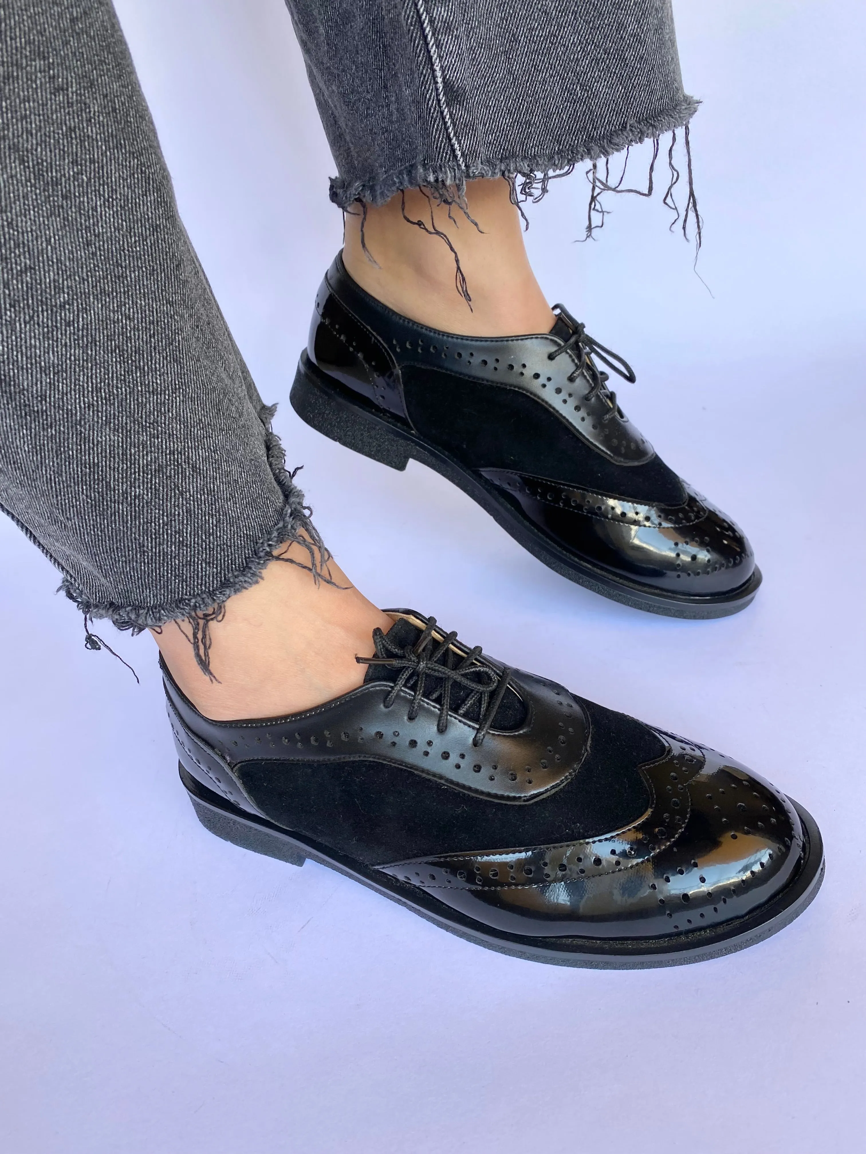 Black Patent Oxford Shoes