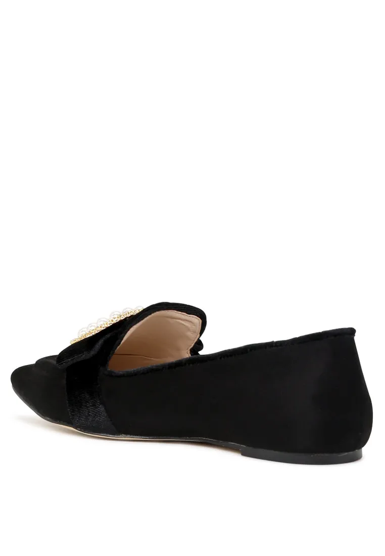 Black Pointed Flat Ballerinas