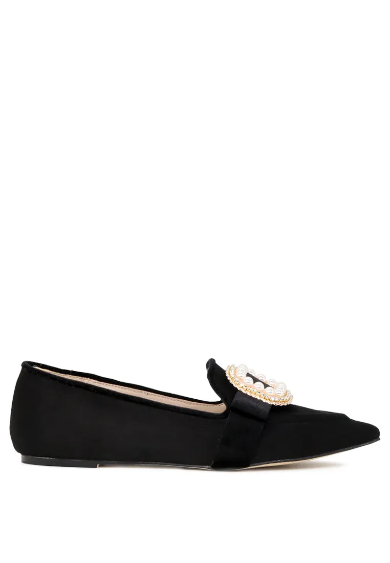Black Pointed Flat Ballerinas