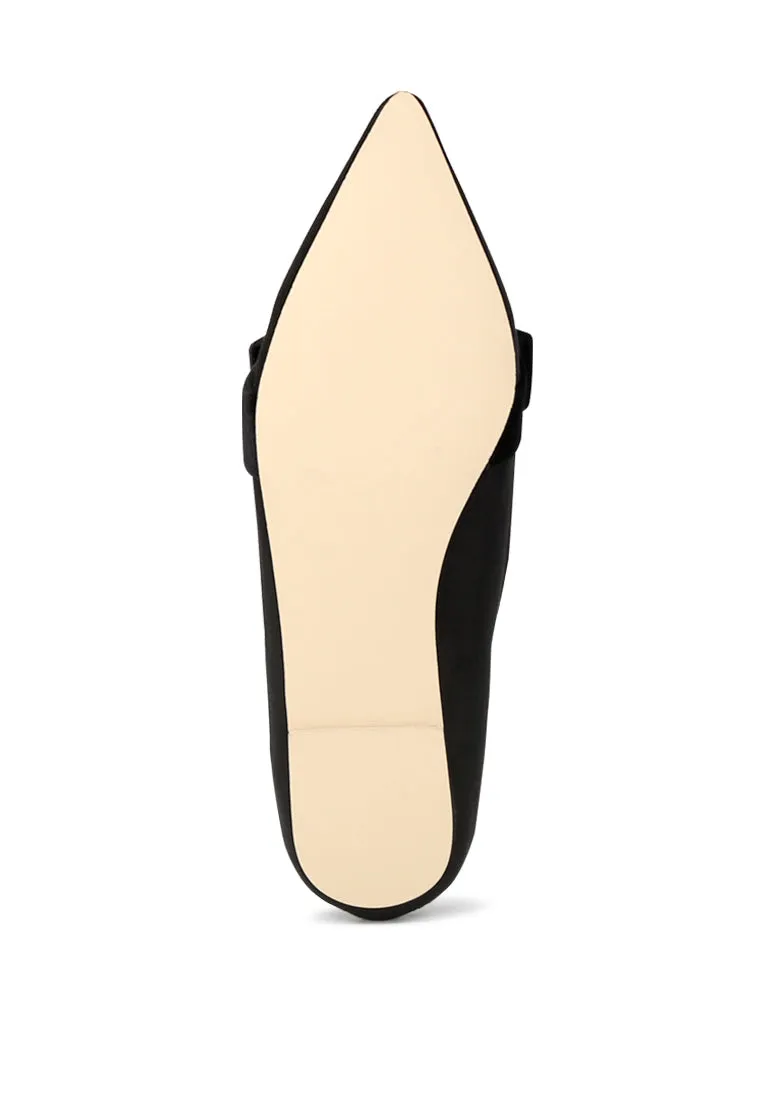 Black Pointed Flat Ballerinas