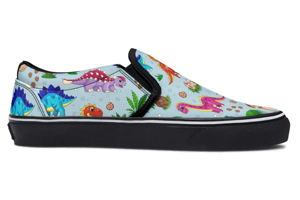 Blue Baby Dinos Slip Ons