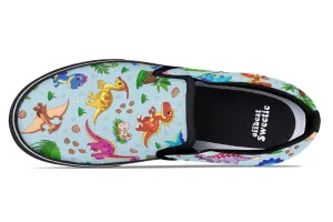 Blue Baby Dinos Slip Ons