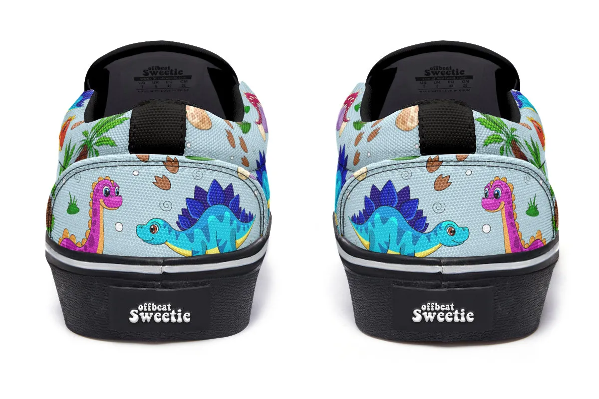 Blue Baby Dinos Slip Ons