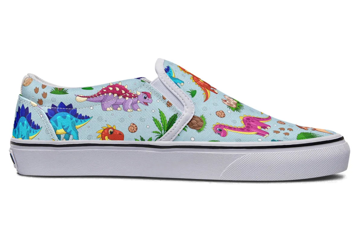 Blue Baby Dinos Slip Ons