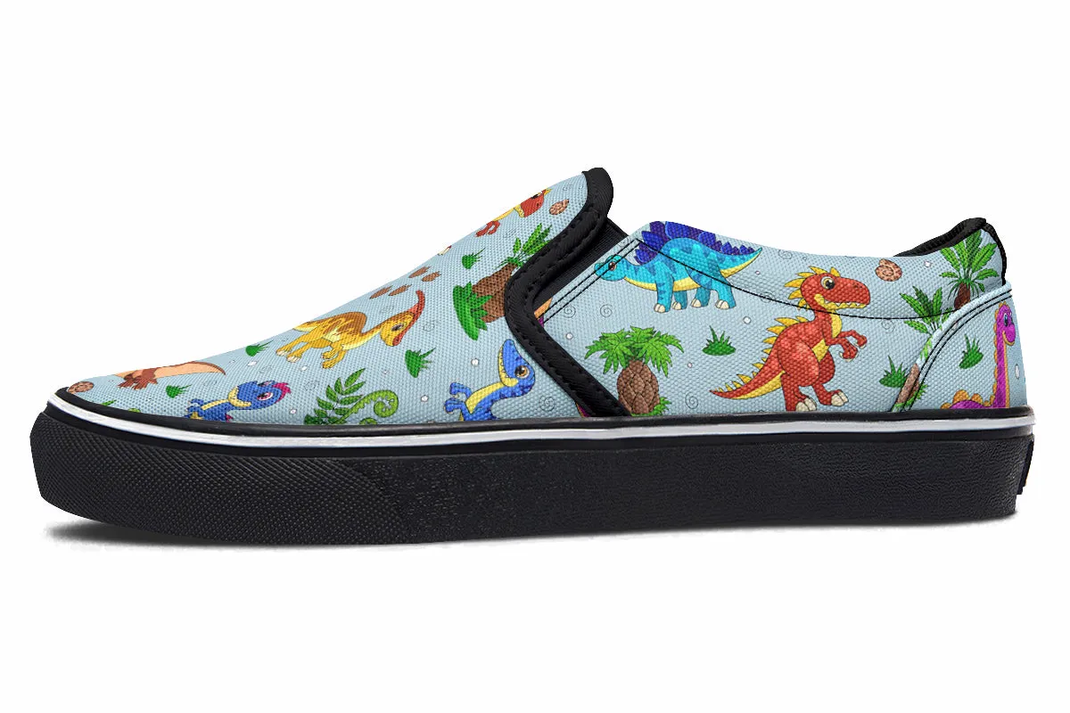 Blue Baby Dinos Slip Ons