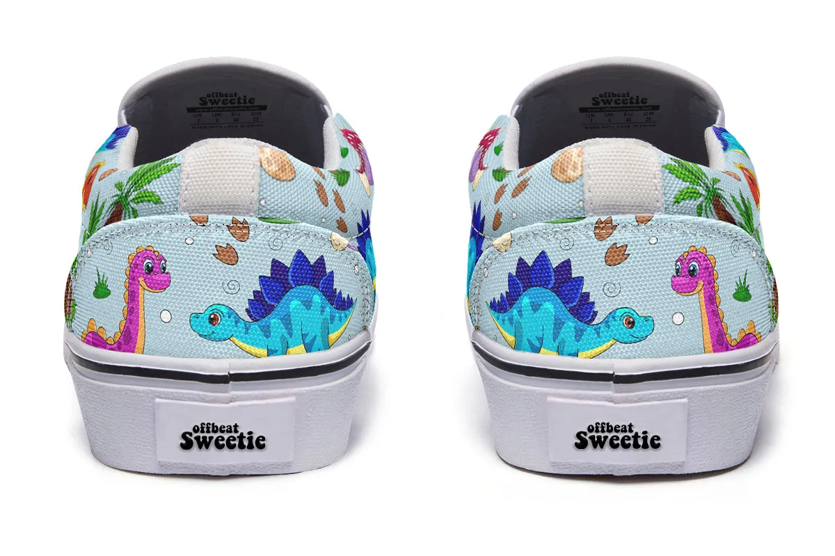 Blue Baby Dinos Slip Ons