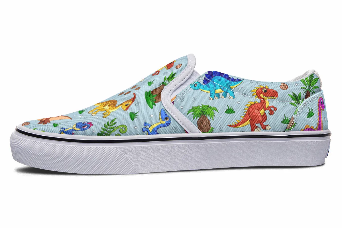Blue Baby Dinos Slip Ons