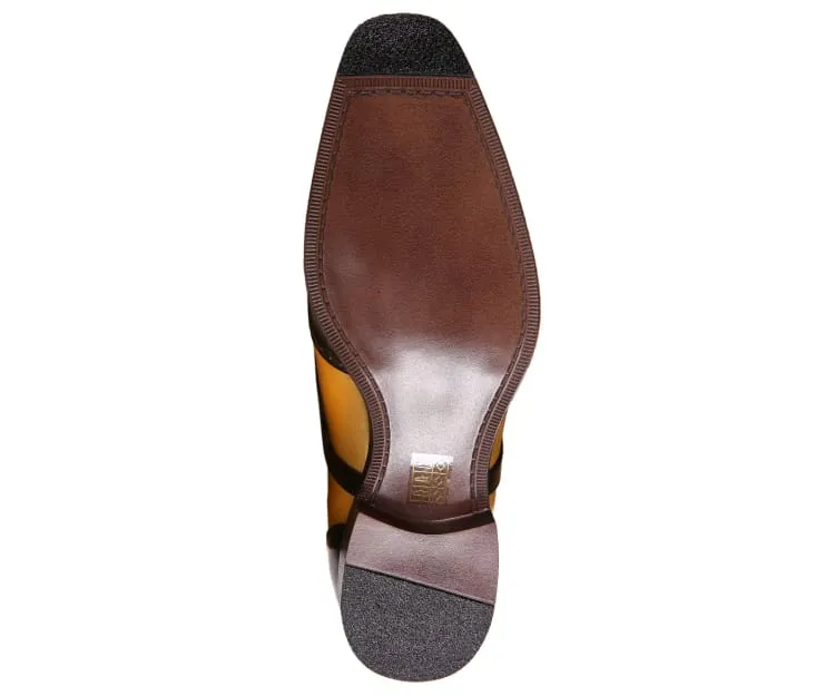 Bolano Two Tone Metallic Gold & Black Wingtip Oxford Shoe Men’s Vegan