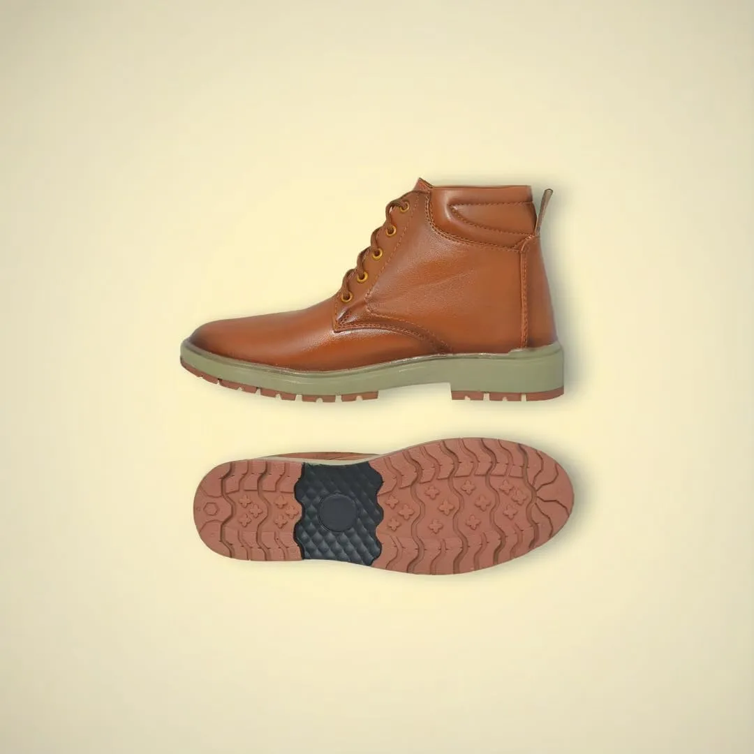 Boots for Men | High Ankle Italian Leather Boots | Handcrafted | Hiking and Biking Shoes | Brogue Style Lace-up Boots | Mens Formal