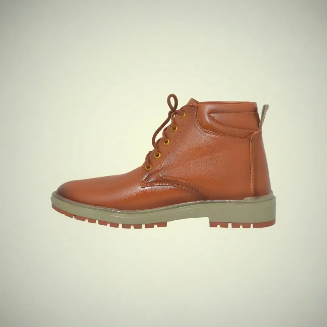 Boots for Men | High Ankle Italian Leather Boots | Handcrafted | Hiking and Biking Shoes | Brogue Style Lace-up Boots | Mens Formal