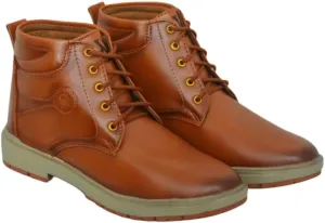 Boots for Men | High Ankle Italian Leather Boots | Handcrafted | Hiking and Biking Shoes | Brogue Style Lace-up Boots | Mens Formal