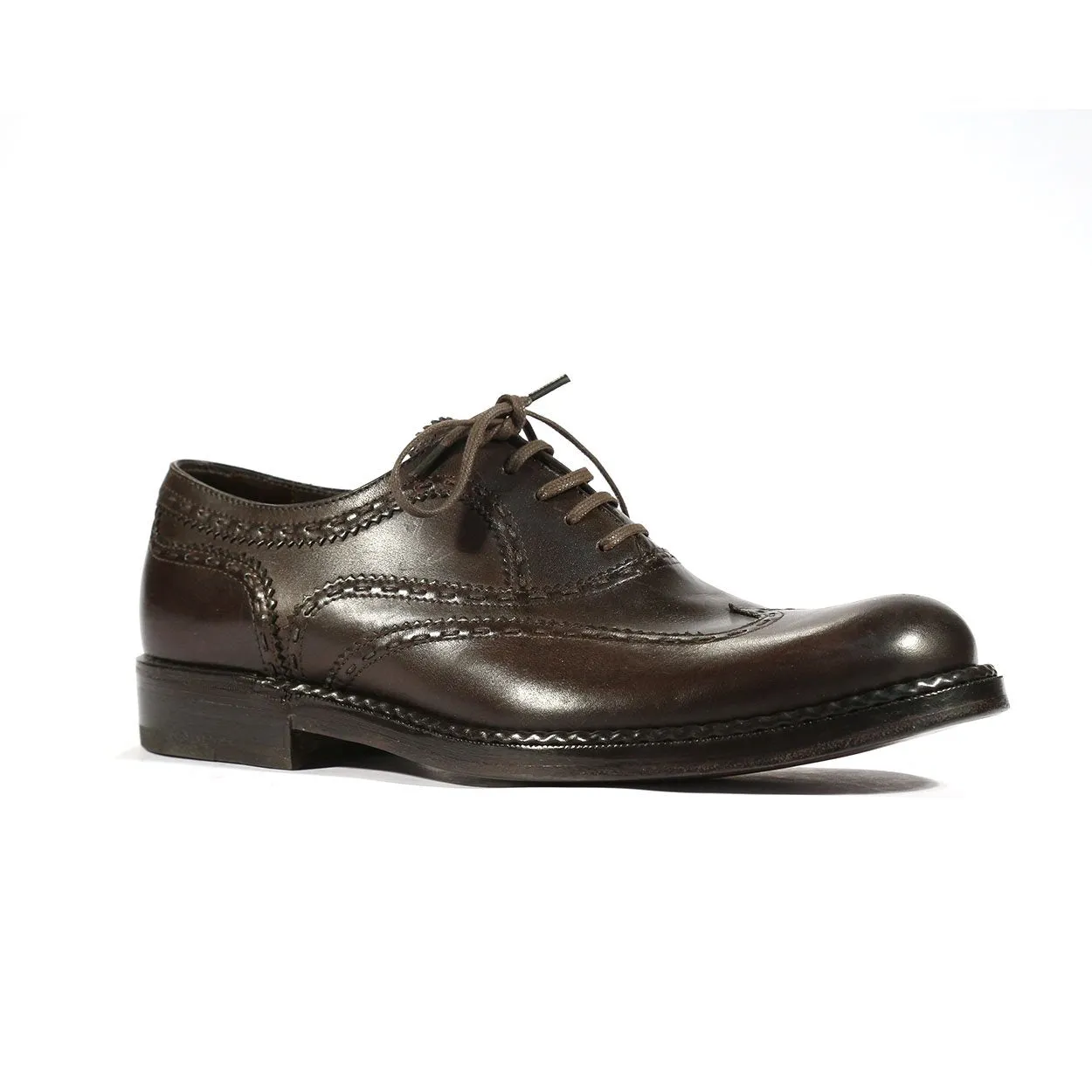 Bottega Veneta Men's Brown Leather Lace-Up Designer Shoes (BOT1501)