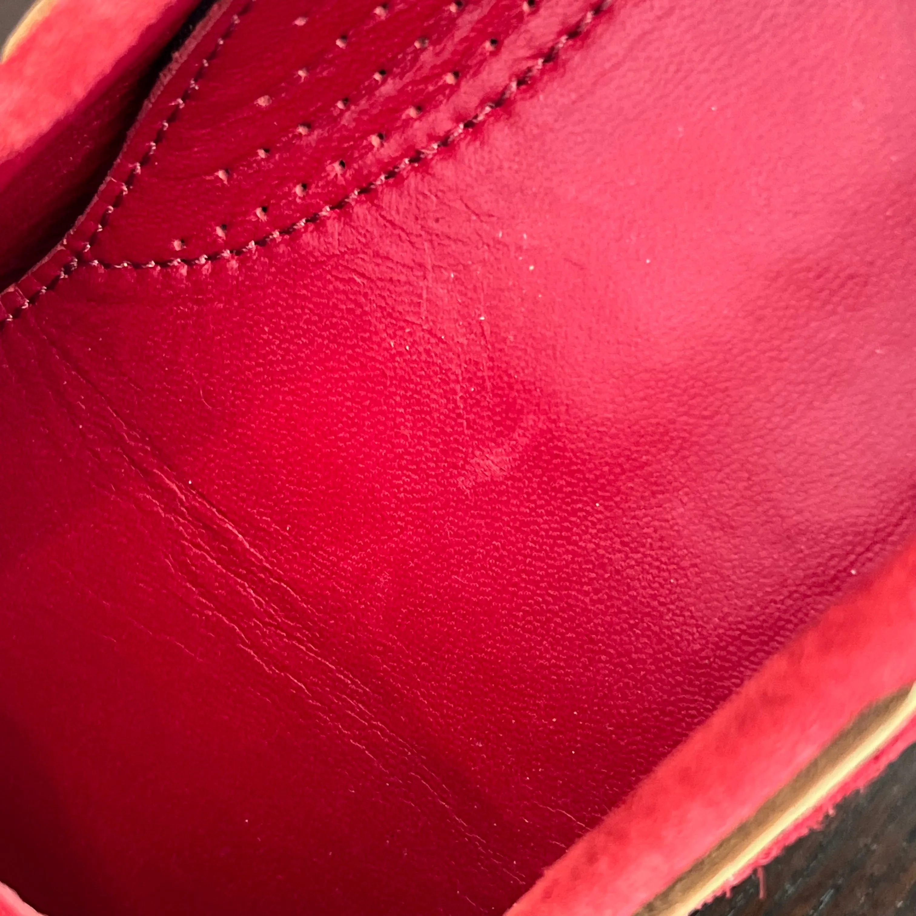 Bottega Veneta Red Intrecciato Suede Bow Slip On Loafers | Pre Loved |