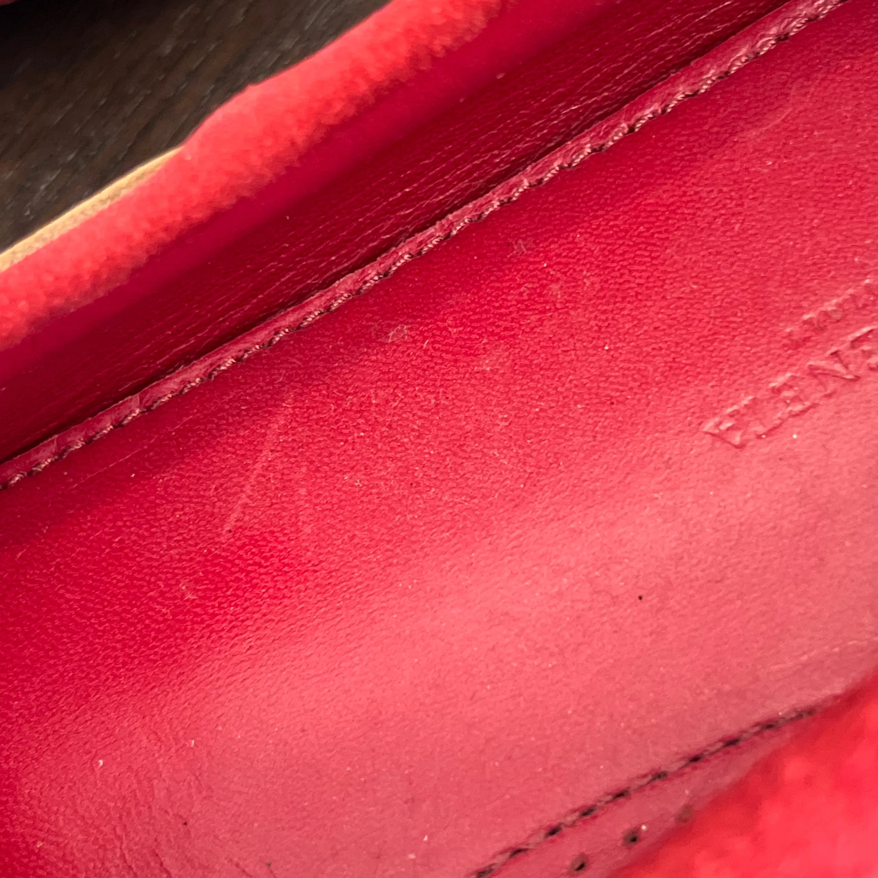 Bottega Veneta Red Intrecciato Suede Bow Slip On Loafers | Pre Loved |