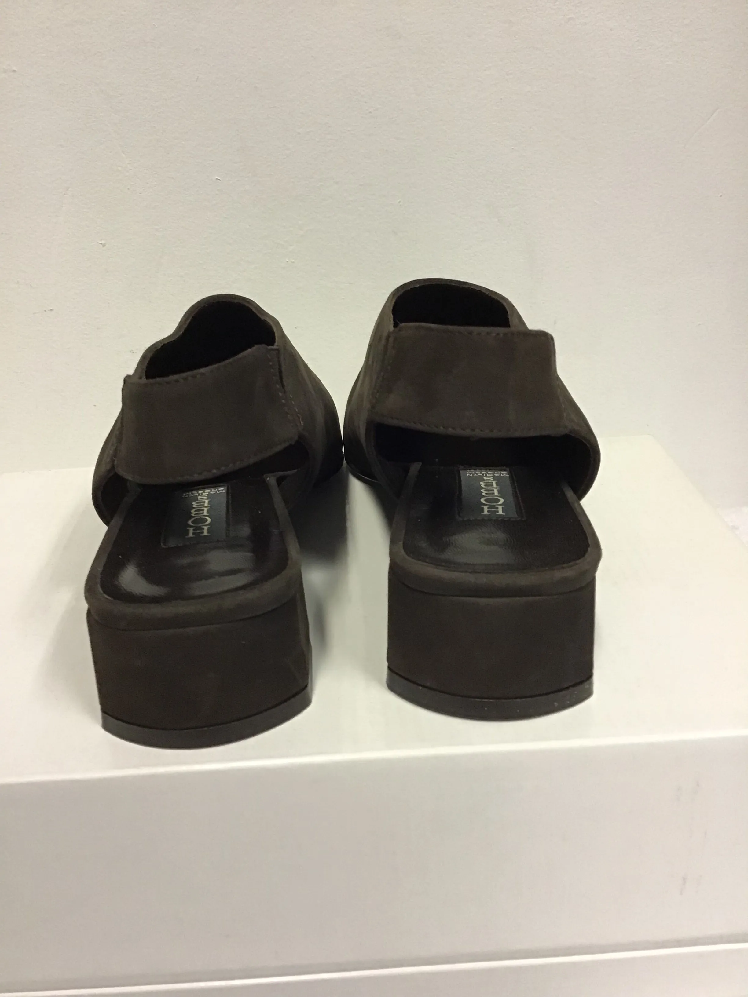 BRAND NEW HOBBS DARK BROWN SUEDE SLINGBACK HEELS SIZE 4.5/37.5
