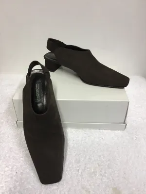 BRAND NEW HOBBS DARK BROWN SUEDE SLINGBACK HEELS SIZE 4.5/37.5