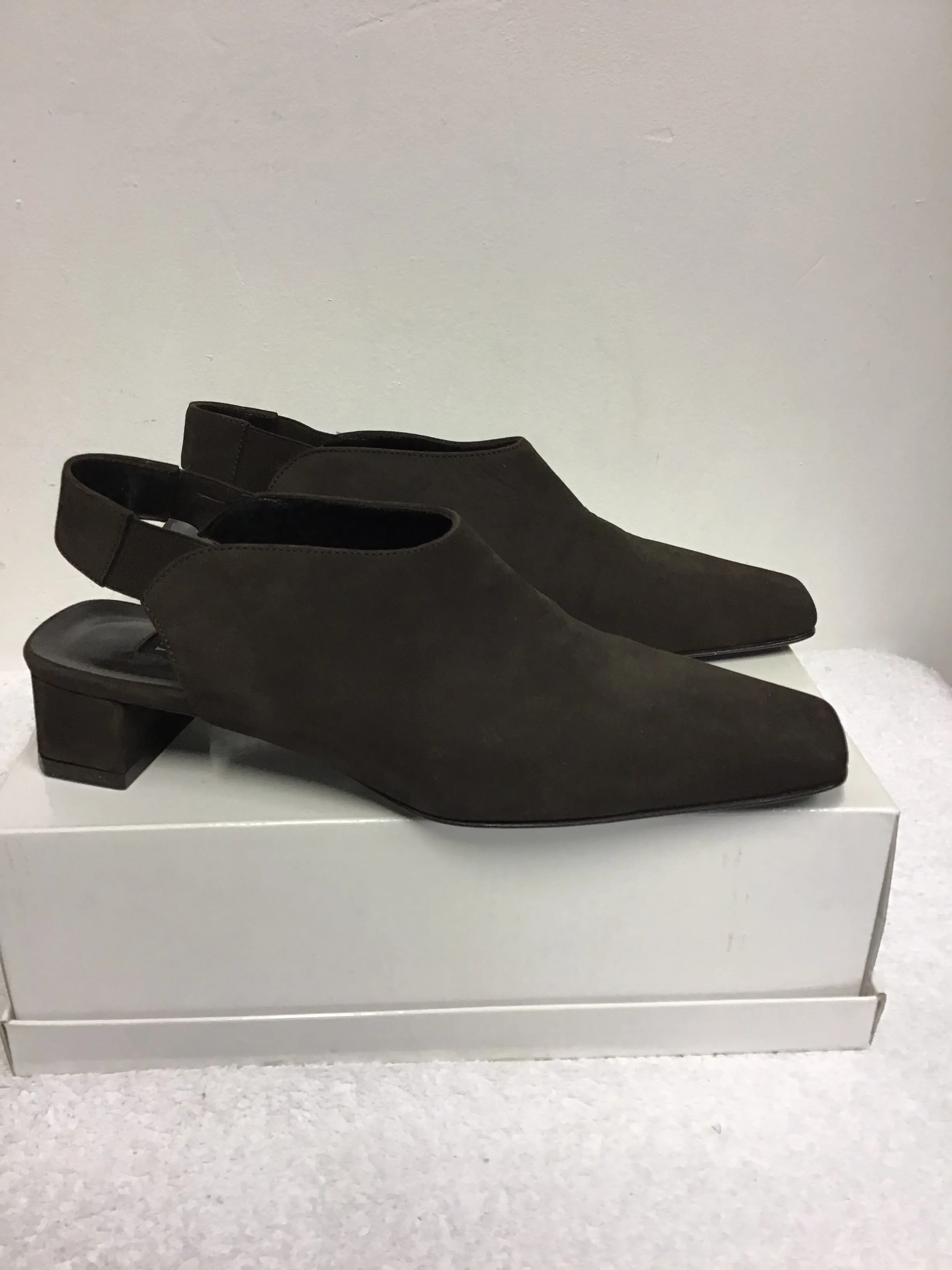BRAND NEW HOBBS DARK BROWN SUEDE SLINGBACK HEELS SIZE 4.5/37.5