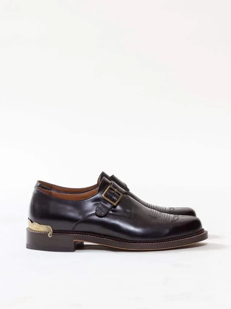 Bright Shoemakers, Western Monk, Black High Shine/ Gold