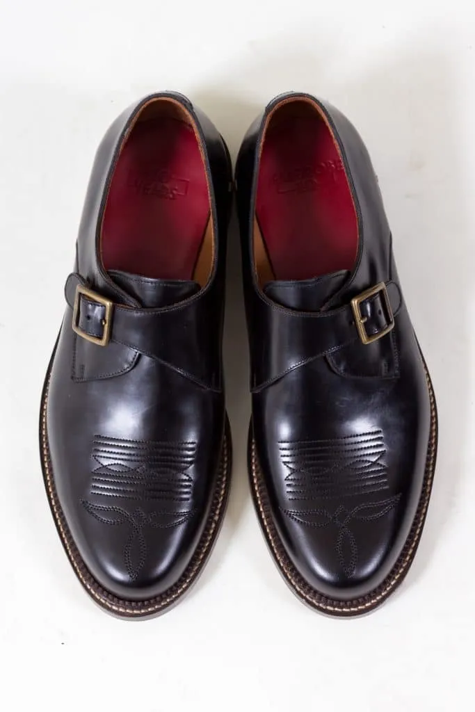 Bright Shoemakers, Western Monk, Black High Shine/ Gold
