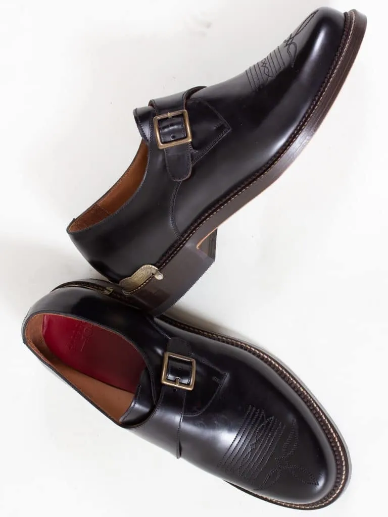 Bright Shoemakers, Western Monk, Black High Shine/ Gold