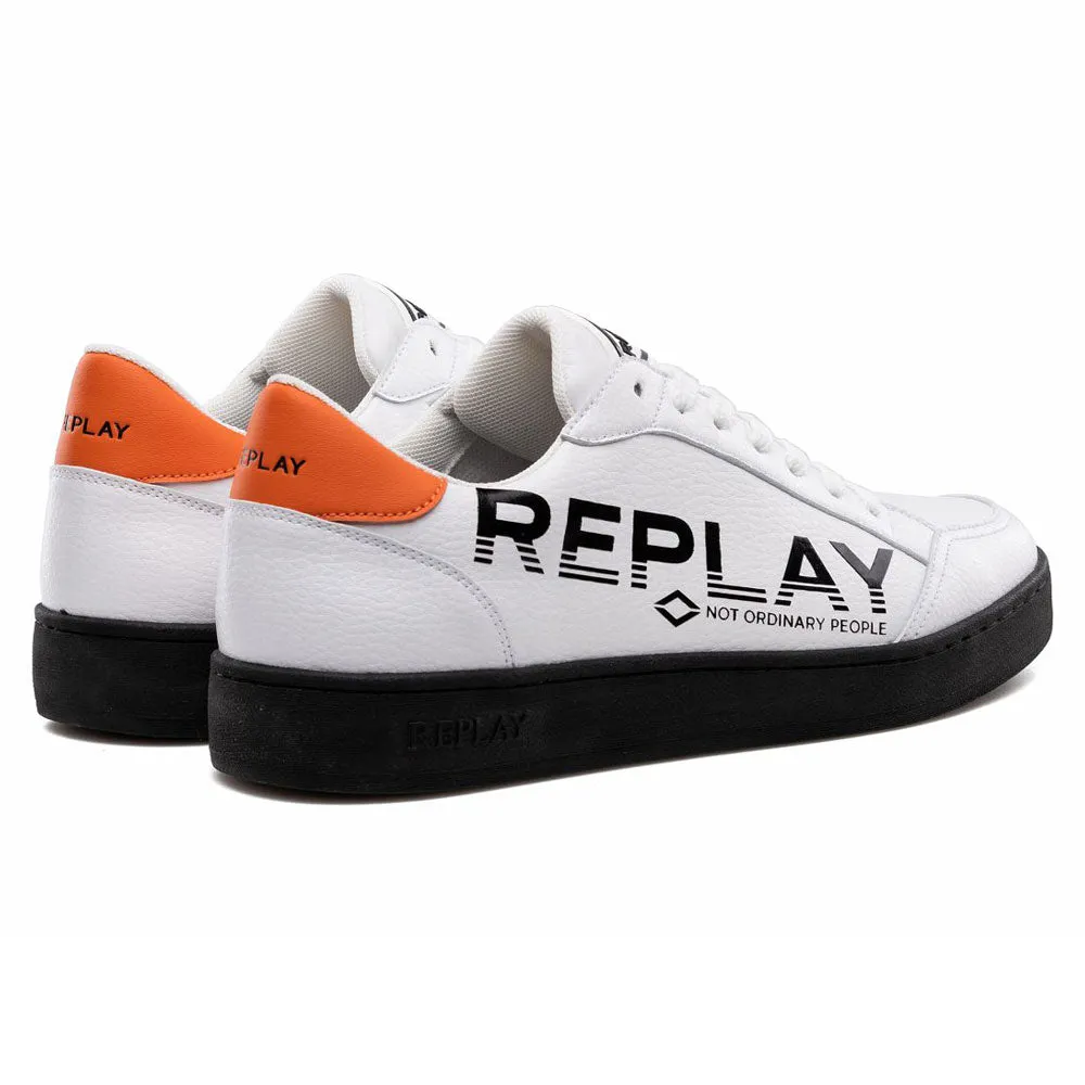 Bring Print Leather Sneakers - White