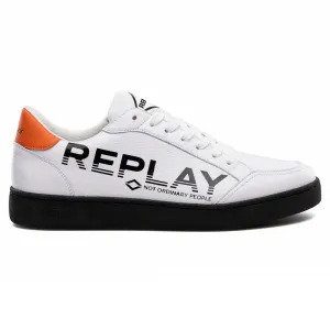 Bring Print Leather Sneakers - White