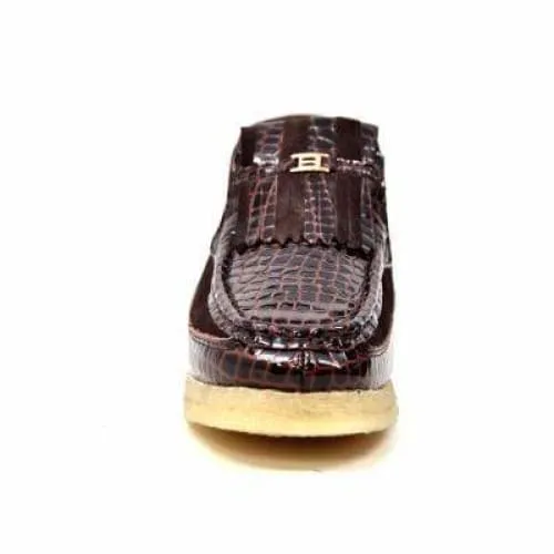 British Walkers Apollo Crocs Men's Brown Crocodile Leather and Suede Limited Edition Style Ankle Boots