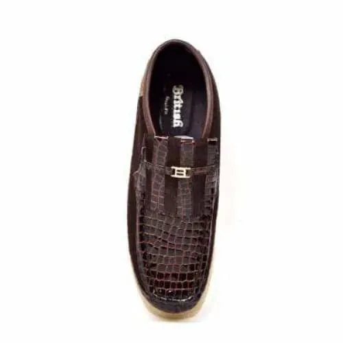 British Walkers Apollo Crocs Men's Brown Crocodile Leather and Suede Limited Edition Style Ankle Boots