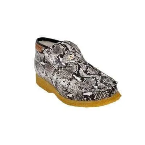 British Walkers Bwb Men's Black Snake Skin Leather Slip On Ankle Boots