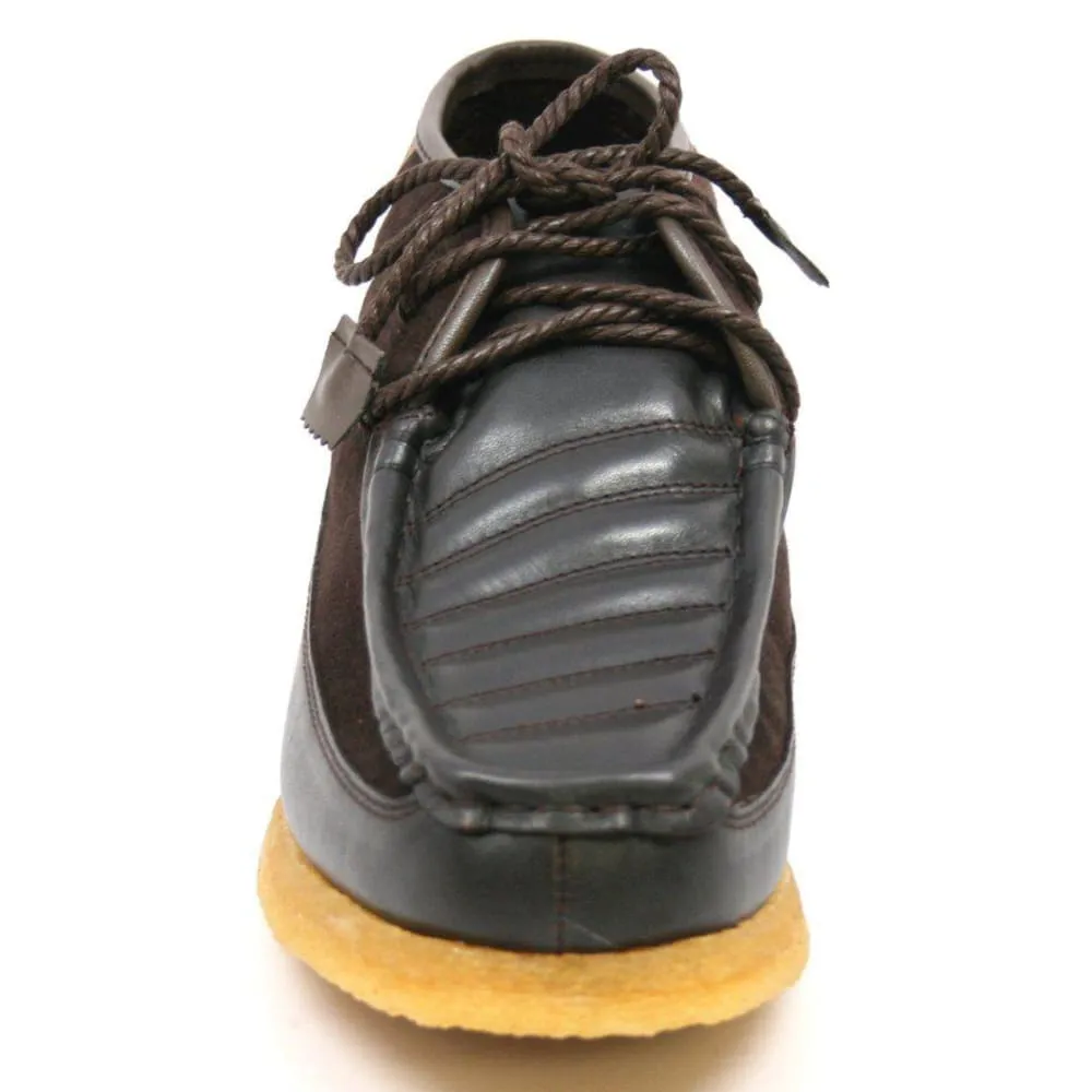 British Walkers Castle Men's Leather and Suede Three Quarter Lace Up Shoes